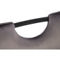 Scaun modern tapitat pentru dining, cadru din metal, catifea gri, picioare antiderapante