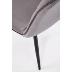 Scaun tapitat dining/bucatarie Halmar K521, cadru metal,  stil clasic, 46x58x83x45cm, catifea, gri