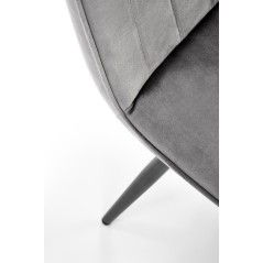 Scaun tapitat dining/bucatarie Halmar K521, cadru metal,  stil clasic, 46x58x83x45cm, catifea, gri