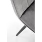 Scaun modern tapitat pentru dining, cadru din metal, catifea gri, picioare antiderapante