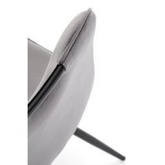 Scaun tapitat dining/bucatarie Halmar K521, cadru metal,  stil clasic, 46x58x83x45cm, catifea, gri