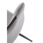 Scaun modern tapitat pentru dining, cadru din metal, catifea gri, picioare antiderapante