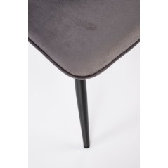 Scaun tapitat dining/bucatarie Halmar K521, cadru metal,  stil clasic, 46x58x83x45cm, catifea, gri