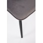 Scaun modern tapitat pentru dining, cadru din metal, catifea gri, picioare antiderapante