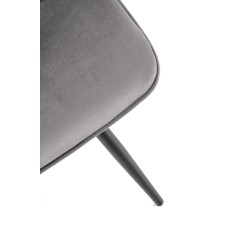 Scaun tapitat dining/bucatarie Halmar K521, cadru metal,  stil clasic, 46x58x83x45cm, catifea, gri