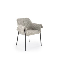 Scaun living/sufragerie Halmar K522, cadru metal,  stil modern, 68x32x83x48cm, textil, gri