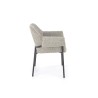 Scaun living/sufragerie Halmar K522, cadru metal, stil modern, 68x32x83x48cm, textil, gri