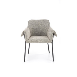 Scaun living/sufragerie Halmar K522, cadru metal,  stil modern, 68x32x83x48cm, textil, gri