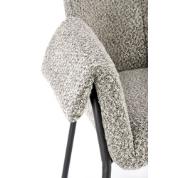 Scaun living/sufragerie Halmar K522, cadru metal,  stil modern, 68x32x83x48cm, textil, gri