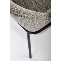 Scaun living/sufragerie Halmar K522, cadru metal,  stil modern, 68x32x83x48cm, textil, gri