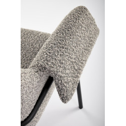 Scaun living/sufragerie Halmar K522, cadru metal,  stil modern, 68x32x83x48cm, textil, gri