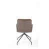 Scaun living Halmar K523, cadru metal, spatar matlasat, rotativ 360 grade, stil modern, 61x61x85x48cm, textil/piele, maro