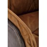 Scaun living Halmar K523, cadru metal, spatar matlasat, rotativ 360 grade, stil modern, 61x61x85x48cm, textil/piele, maro