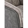 Scaun living Halmar K523, cadru metal, spatar matlasat, rotativ 360 grade, stil modern, 61x61x85x48cm, textil/piele, gri
