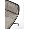 Scaun living Halmar K523, cadru metal, spatar matlasat, rotativ 360 grade, stil modern, 61x61x85x48cm, textil/piele, gri