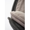 Scaun living Halmar K523, cadru metal, spatar matlasat, rotativ 360 grade, stil modern, 61x61x85x48cm, textil/piele, gri