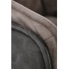 Scaun living Halmar K523, cadru metal, spatar matlasat, rotativ 360 grade, stil modern, 61x61x85x48cm, textil/piele, gri