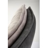 Scaun living Halmar K523, cadru metal, spatar matlasat, rotativ 360 grade, stil modern, 61x61x85x48cm, textil/piele, gri