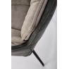 Scaun living Halmar K523, cadru metal, spatar matlasat, rotativ 360 grade, stil modern, 61x61x85x48cm, textil/piele, gri