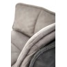 Scaun living Halmar K523, cadru metal, spatar matlasat, rotativ 360 grade, stil modern, 61x61x85x48cm, textil/piele, gri