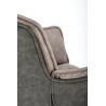 Scaun living Halmar K523, cadru metal, spatar matlasat, rotativ 360 grade, stil modern, 61x61x85x48cm, textil/piele, gri