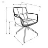 Scaun living Halmar K523, cadru metal, spatar matlasat, rotativ 360 grade, stil modern, 61x61x85x48cm, textil/piele, gri