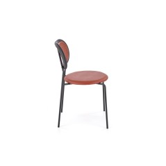 Scaun living/sufragerie Halmar K524, cadru metal,  stil clasic, 46x51x78x45cm, piele/ratan, rosu