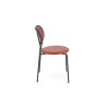 Scaun living/sufragerie Halmar K524, cadru metal,  stil clasic, 46x51x78x45cm, piele/ratan, rosu