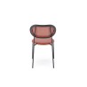 Scaun living/sufragerie Halmar K524, cadru metal,  stil clasic, 46x51x78x45cm, piele/ratan, rosu
