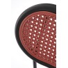 Scaun living/sufragerie Halmar K524, cadru metal,  stil clasic, 46x51x78x45cm, piele/ratan, rosu