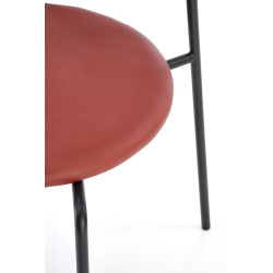 Scaun living/sufragerie Halmar K524, cadru metal,  stil clasic, 46x51x78x45cm, piele/ratan, rosu