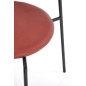 Scaun tapitat pentru sufragerie, design clasic/modern, spatar din ratan, sezut din piele, cadru metalic, visiniu