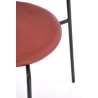 Scaun living/sufragerie Halmar K524, cadru metal,  stil clasic, 46x51x78x45cm, piele/ratan, rosu