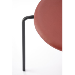 Scaun living/sufragerie Halmar K524, cadru metal,  stil clasic, 46x51x78x45cm, piele/ratan, rosu