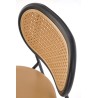 Scaun living/sufragerie Halmar K524, cadru metal, stil clasic, 46x51x78x45cm, piele/ratan, maro