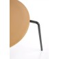 Scaun tapitat cu piele, pentru living, design clasic/modern, spatar din ratan, cadru metalic, 46 x 51 x 78 cm, maro/negru Scaun tapitat cu piele, pentru living, design clasic/modern, spatar din ratan, cadru metalic, 46 x 51 x 78 cm, maro/negru