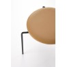 Scaun living/sufragerie Halmar K524, cadru metal, stil clasic, 46x51x78x45cm, piele/ratan, maro