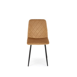 Scaun tapitat living/sufragerie Halmar K525, cadru metal, spatar matlasat, stil clasic, 45x55x89x47cm, catifea, bej