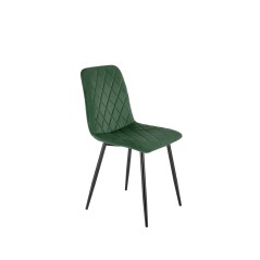 Scaun tapitat living/sufragerie Halmar K525, cadru metal, spatar matlasat, stil clasic, 45x55x89x47cm, catifea, verde