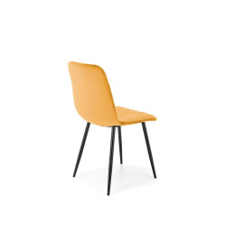 Scaun tapitat living/sufragerie Halmar K525, cadru metal, spatar matlasat, stil clasic, 45x55x89x47cm, catifea, maro