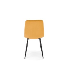 Scaun tapitat living/sufragerie Halmar K525, cadru metal, spatar matlasat, stil clasic, 45x55x89x47cm, catifea, maro