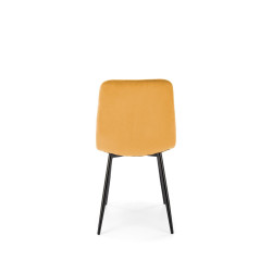 Scaun tapitat living/sufragerie Halmar K525, cadru metal, spatar matlasat, stil clasic, 45x55x89x47cm, catifea, maro
