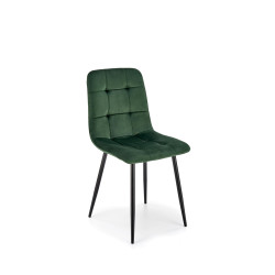 Scaun tapitat living/sufragerie Halmar K526, cadru metal, spatar matlasat, stil clasic, 45x55x47x89cm, catifea, verde