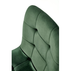 Scaun tapitat living/sufragerie Halmar K526, cadru metal, spatar matlasat, stil clasic, 45x55x47x89cm, catifea, verde