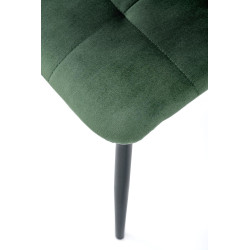 Scaun tapitat living/sufragerie Halmar K526, cadru metal, spatar matlasat, stil clasic, 45x55x47x89cm, catifea, verde
