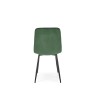 Scaun tapitat living/sufragerie Halmar K526, cadru metal, spatar matlasat, stil clasic, 45x55x47x89cm, catifea, verde