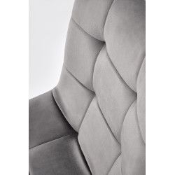 Scaun tapitat living/sufragerie Halmar K526, cadru metal, spatar matlasat, stil clasic, 45x55x47x89cm, catifea, gri