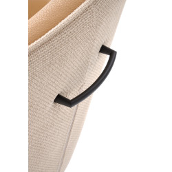 Scaun living/sufragerie Halmar K527, cadru metal, rotativ 180 grade, stil scandinav, 60x65x85x40cm, piele/textil, maro/bej