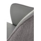 Scaun de living, rotativ la 180 grade, cadru negru din metal, textil si piele, tapiterie gri