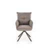 Scaun tapitat living Halmar K528, cadru metal, rotativ 180 grade, perna inclusa, stil scandinav, 60x67x90x47cm, gri